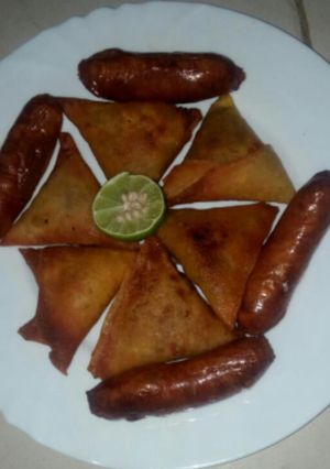 A picture of Veg samosa #indiandishcontest.