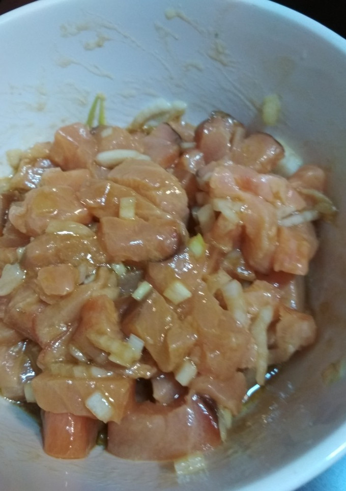 Una foto de Alubias con Salmón marinado