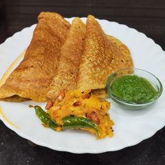 Pesarattu (Moong Dal Dosa) A picture of Pesarattu (Moong Dal Dosa).
