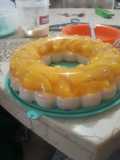 Gelatina de durazno y leche
