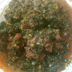 Spinach soup A picture of Spinach soup.