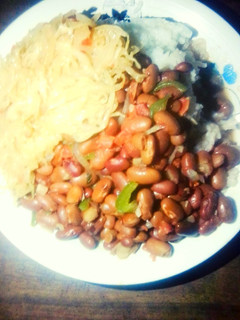 A picture of Rice beans with cabbage#Endofyearchallenge.