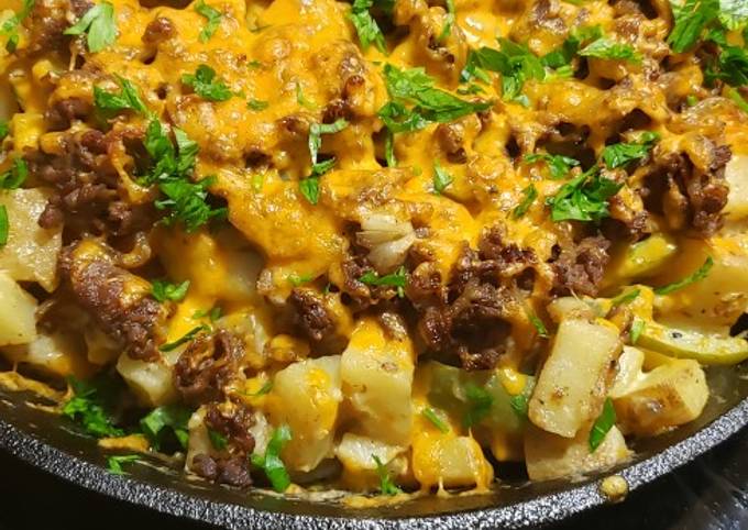 Cheesesteak Potato Skillet