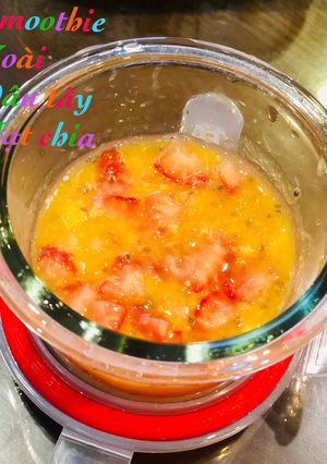 Hình của món Smoothie xoài-dâu tây.