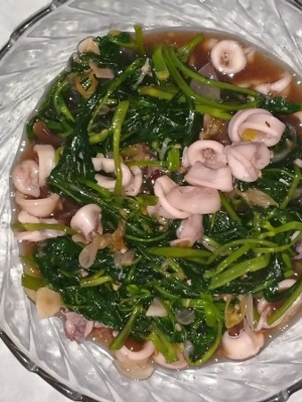 Resep Cah kangkung seafood saus teriyaki Anti Gagal
