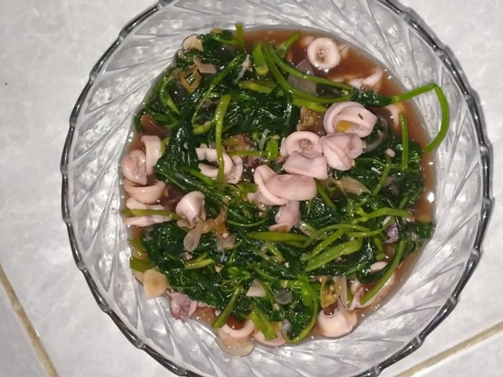 Resep Cah kangkung seafood saus teriyaki Anti Gagal