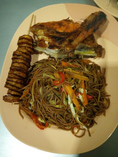 A picture of Brown spaghetti.