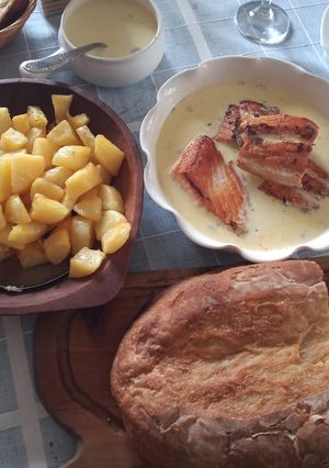 Una foto de Papas al vinagre y doradas al horno
