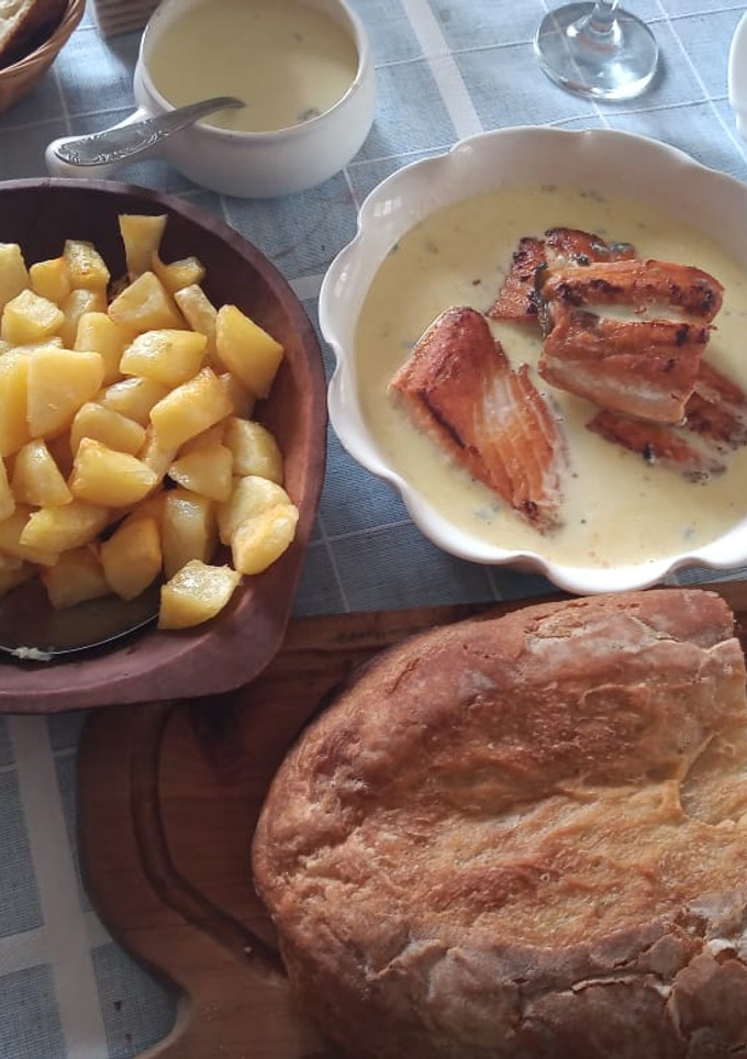 Una foto de Papas al vinagre y doradas al horno