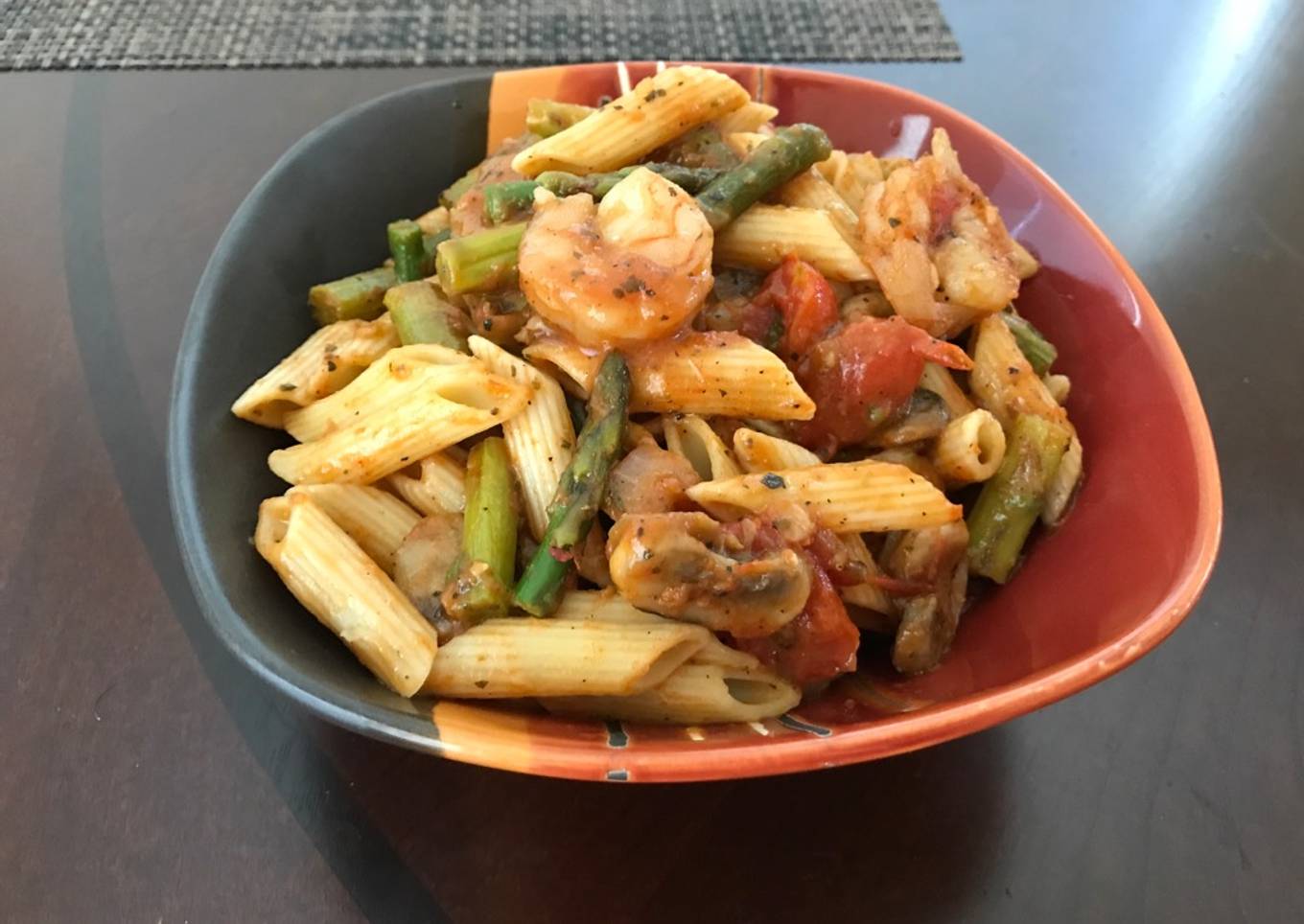 Pasta con camarones
