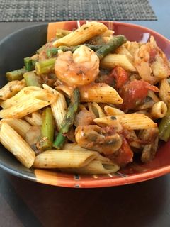 Una foto de Pasta con camarones