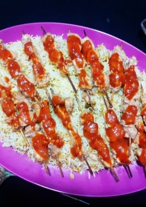 A picture of BBQ Skewers Biryani.