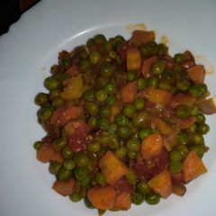 A picture of Green peas with carrots# mums recipe.