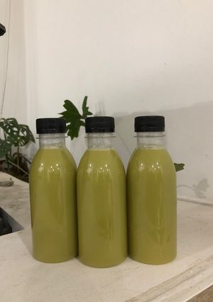 Hình của món Sữa đậu xanh hạt sen lá dứa.