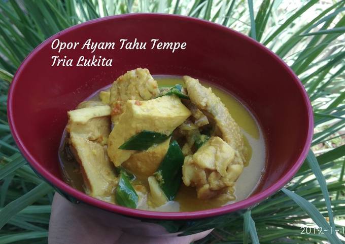 Resep Opor Ayam + Tahu Tempe Yang Lezat Sekali