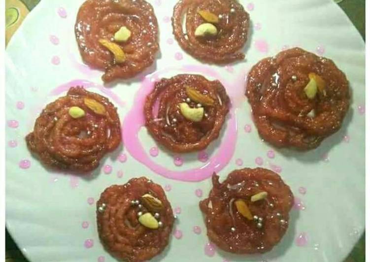 Strawberry sweet jalebi