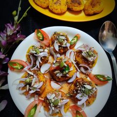 A picture of Leftover Rice Tikki Chat.