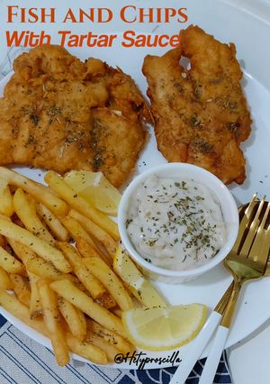 Foto resep Fish and Chips With Tartar Sauce