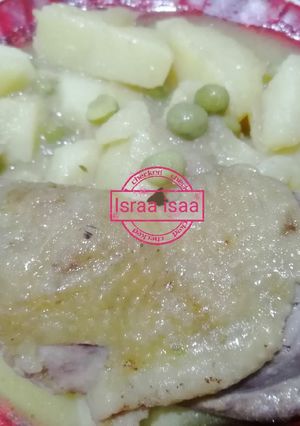 صورة لوصفة بطاطا وجلبانة بصوص بيضا