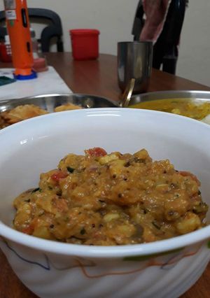 A picture of Baingan bharta.
