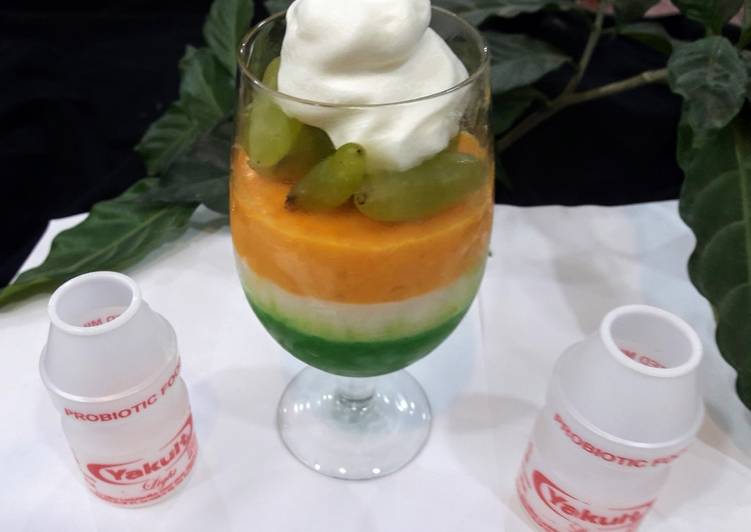 Step-by-Step Guide to Make Speedy Yakult Tricolour Bread Pudding without heat jhatpat recipe