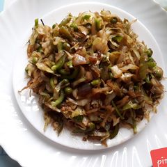 Cabbage stir fry with Chinese touch A picture of Cabbage stir fry with Chinese touch.