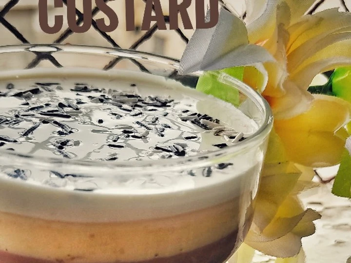 Recipe 3 coloured chocolate caramel custard the Perfect Delicious