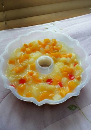 Foto resep Silky puding with fruits