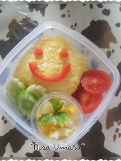 Foto resep Nasi selimut + sup jagung macaroni (bekal ceria ^^)