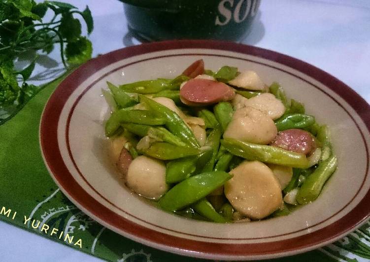 Resep Tumis Buncis Baso Ikan, Enak