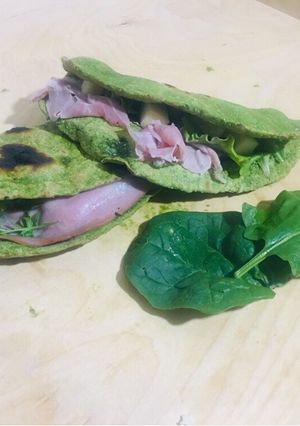 A picture of Whole Wheat Spinach Piadina Flatbreads.