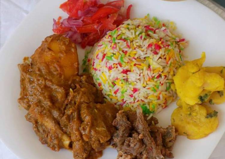 Colored Rice with Wet fried Beef