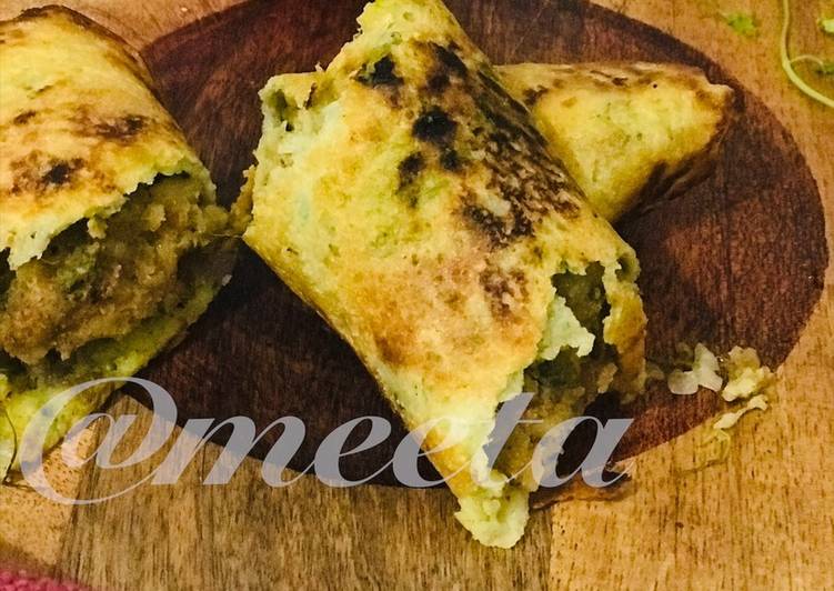 Recipe of Tasty Stuffed Moong Dal Wraps