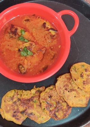 A picture of Besan Chilla Curry.