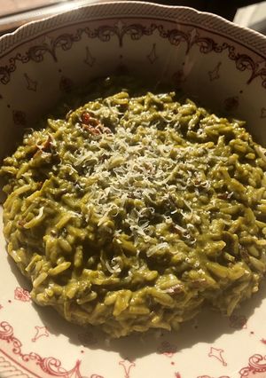 Foto di Riso basmati con crema di cime di rapa e pomodorini
