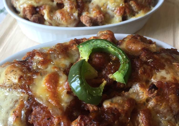 Chicken and cheese Baked rice