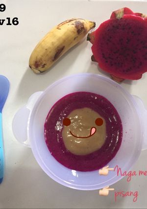 Foto resep Buah naga + pisang (mpasi 6m+)