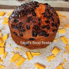 A picture of Orange chocolate brownie cake.