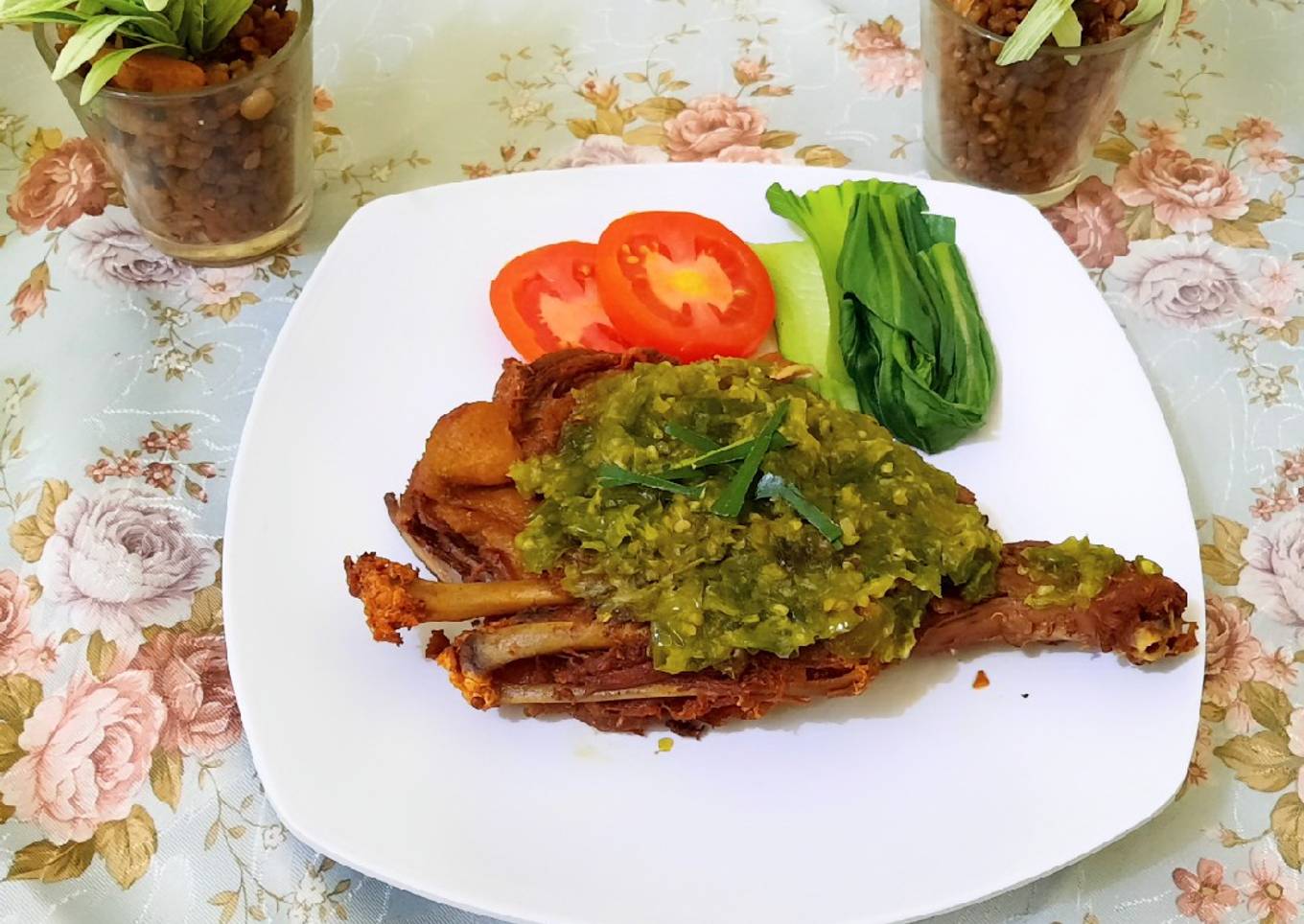Bebek Goreng Sambal Hijau Simpel