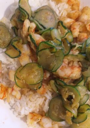 Foto di Riso basmati con zucchine e gamberetti