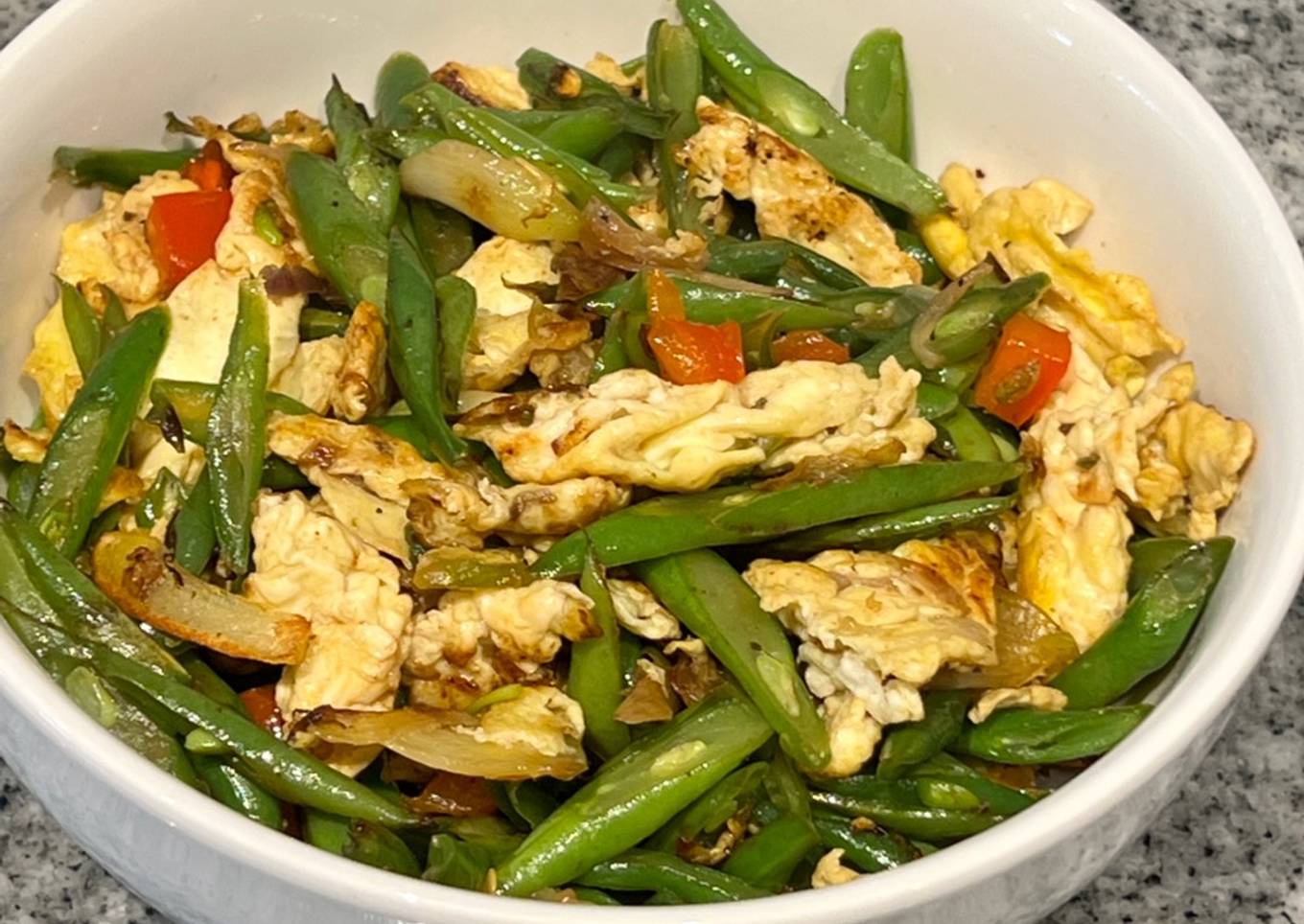 Stir-Fry Scrambled Eggs Green Beans