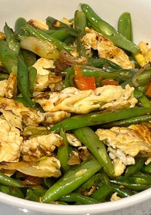 Foto resep Stir-Fry Scrambled Eggs Green Beans