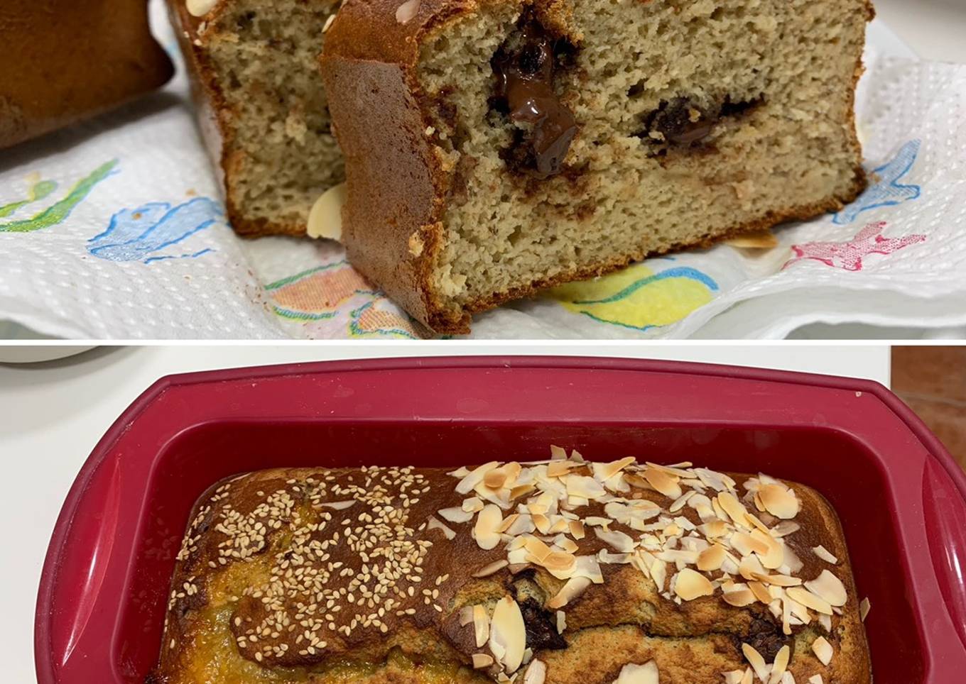 Bizcocho saludable fit de plátano