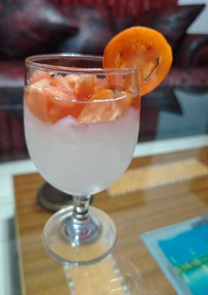 Foto resep Es nata de coco tomat