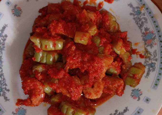 Sambel udang plus pare