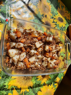 Una foto de Ensalada de papas y lentejas con zanahoria 😋