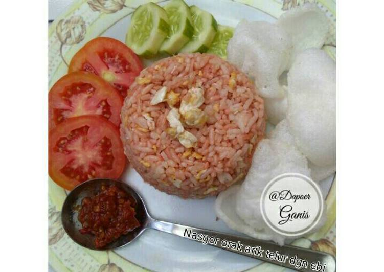 Langkah Mudah untuk Membuat Nasgor Orak Arik Telur Dgn Ebi, Lezat Sekali
