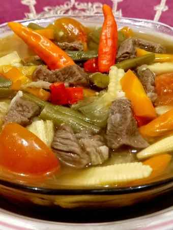 Langkah Gampang Menyiapkan Resep ASEM-ASEM DAGING SAPI  (Dengan aneka sayuran) yang Lezat