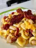 Orecchiette con cannellini, zucca e pomodori secchi