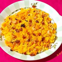 A picture of Zafrani Pulao.